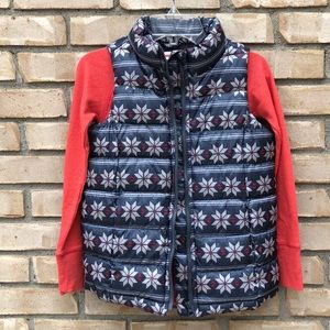Old Navy Girl’s Vest Sz M 8 Gray Frost Free w FREE L/S Shirt